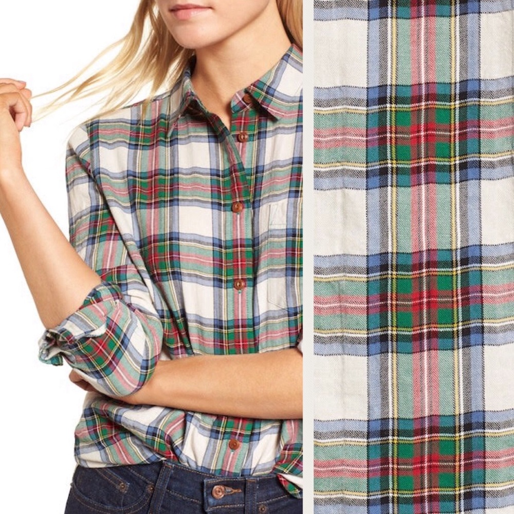 J. Crew Buffalo Plaid Boyfriend Shirt size 4 - Picture 2 of 5